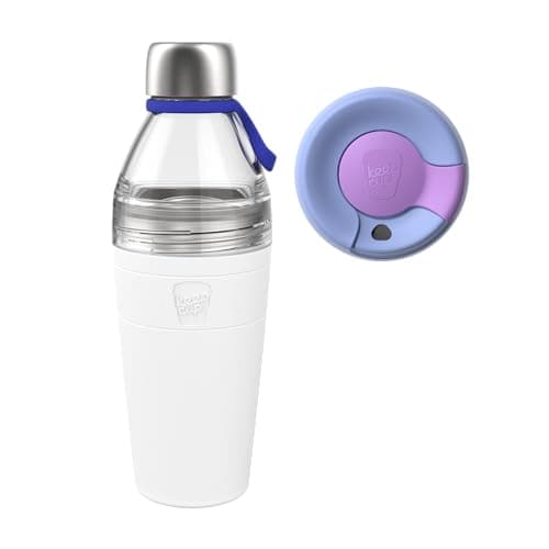 KeepCup CuptoBottle Kit 2 in 1 Reusable Water Bottle and Travel Mug Insulated Stainless Steel Plastic Dual Opening with Leakproof Sipper Lid 660ml Bottle to 16oz Cup Twilight Clear