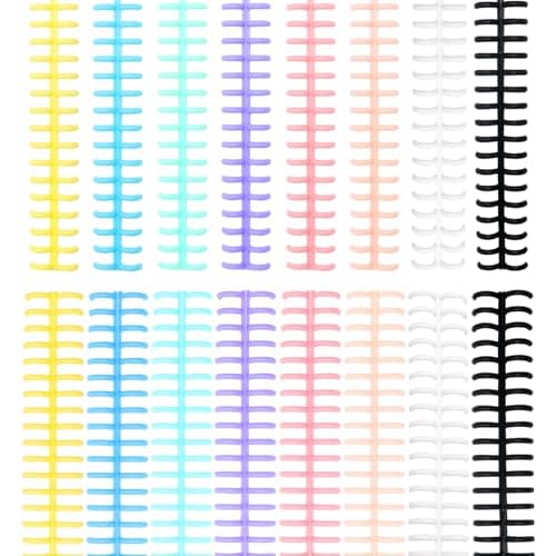 16 PCS Comb Binding Spines Plastic Spiral Binding Coils 30 Rings Click Binding Spines for Student Teacher Business Document File Notebook File Making Colorful