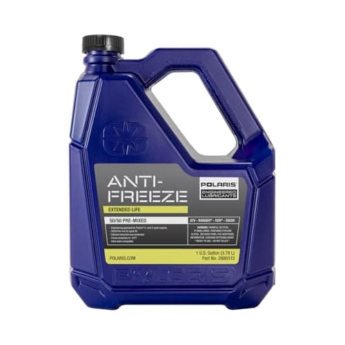 Polaris Antifreeze Coolant 50/50 Premix Extended Life for Snowmobile Off Road Aluminum Cooling Systems, Compatible With 2 & 4 Stroke Engine, Boil Over & Freeze Protection, 1 Gallon - Part 2880513