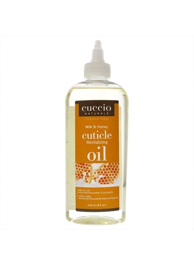 Naturale Revitalizing Cuticle Oil - Hydrating Oil For Repaired Cuticles Overnight - Remedy For Damaged Skin And Thin Nails - Paraben Free, Cruelty-Free Formula - Milk And Honey - 8 Oz