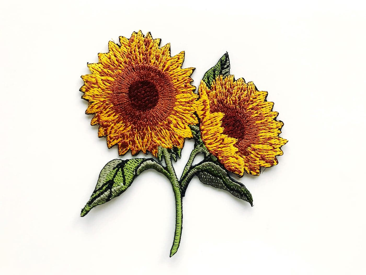 Tyga_Thai TH Pretty Sunflower Flowers in Summer Logo1 Patches Applique Embroidered Sew on Iron on Patch for Backpacks Jeans Jackets TShirt Clothing Costume Yellow Small