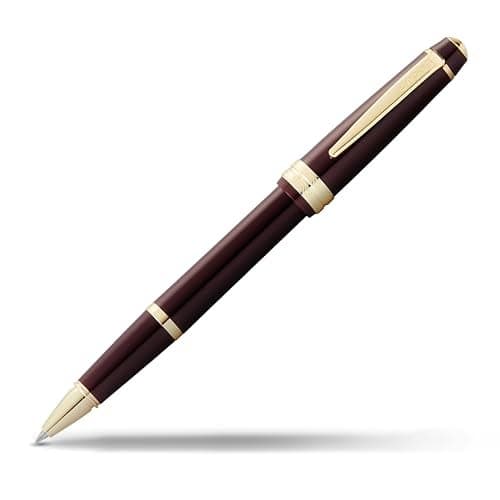 Cross Bailey Light Polished Burgundy Rollerball Pen – Refillable, Medium Point Black Ink, Presented in Everyday Gift Box