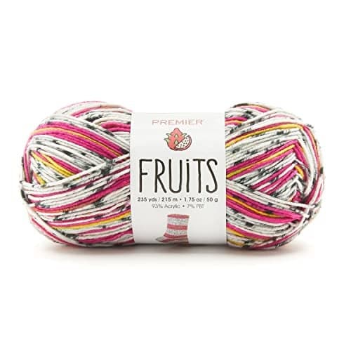 Premier Yarns Fruits Yarn Acrylic Sock Weight Yarn for Crocheting and Knitting 235 yds Dragon Fruit