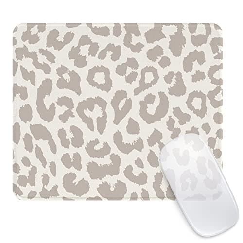Seorsok Grey Leopard Mouse Pad, Mouse Mat Square Waterproof Mouse Pad Non-Slip Rubber Base Mouse Pads for Office Laptop,9.5"x7.8"x0.12" Inch