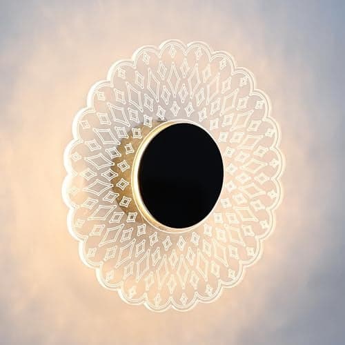Groeien 15watt Solaris Glow Modern LED Wall Lamp | Golden Decorative Wall Light for Living Room, Bedroom & Hall | Artistic Solaris Design Wall Fixture for Home Décor- Warm White(SolarisGlow, 1)