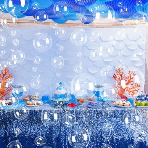 Soulchen 150 Pcs 5 and 8 Under The Sea Party Decorations Clear Bubble Garlands Mermaid Birthday Bobo Balloon Decoration Mermaid Birthday Decor for Summer Beach Ocean Party Supplies