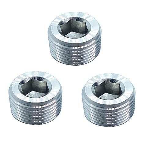 HongBoW Hardware 3 Pcs 1/2" NPT Stainless Steel 304 Internal Hex Countersunk Thread Socket Pipe Plug(Thread O.D: 0.84")