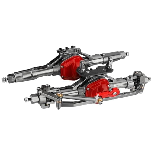 Pothyes Aluminum Front Rear Complete Axle Set with Enhanced Axle Shaft for Axial SCX10 RC4WD D90 110 RC Crawler Upgrade Parts Titanium FrontRear