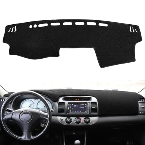 Dash Cover Mat Custom Fit for Toyota Camry 2002 2003 2004 2005 2006 with Cutout for Sensors and Dash Speakers, Dashboard Cover Pad Carpet (02-06 Black) J40