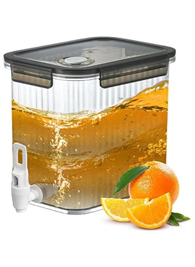2.5L Drink Dispenser With Sot,0.66 Gallon Beverage Dispenser Cold Drink Container Milk Iced Juice Lemonade Container For Family Daily Use,for Iced Tea,Lemonade,Fridge,Bar,Lock Lid