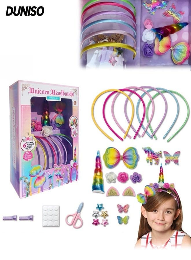 DIY Headband Making Kit for Girls, Create Your Own Hair Accessories Set,DIY Hair Accessories Set,Exquisite and Fashionable,Suitable for Children Aged 5 to 12 and Above