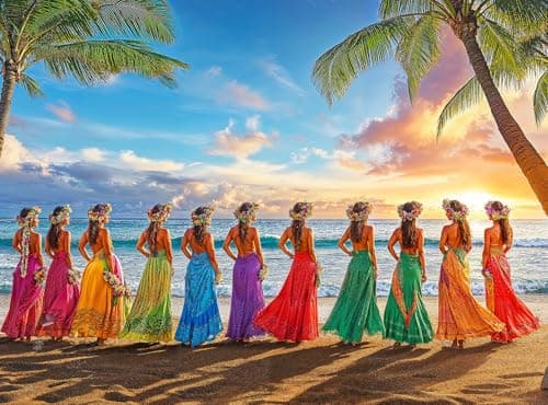 Cross Glory Aloha Harmony Colors of The Pacific 1000 Piece Jigsaw Puzzle for Adults Best New Island Sunset Puzzle Vibrant Polynesian Artwork Immersive Puzzle Experience