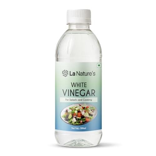 La Nature's Distilled White Vinegar 500ml (Pack of 1) Versatile Cooking Aid Natural Cleaner Best for Salad Dressing And Cooking Helps In Digestion Boost Immunity With 5% Acidity