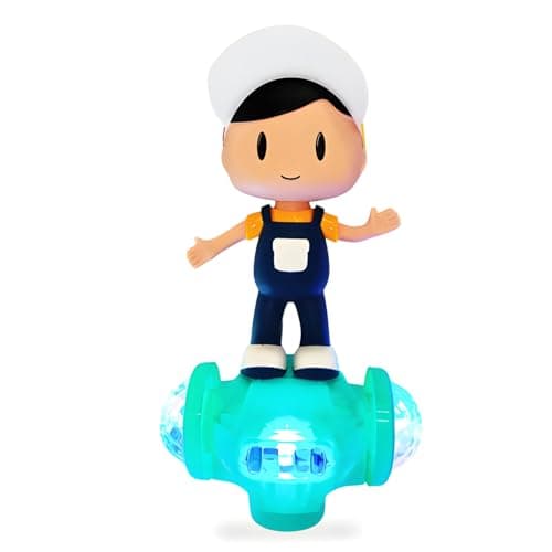 NHR Musical Dancing Boy Toy for Kids and Children, 360° Rotating Bump & Go Action with Lights & Sound, Musical Toy for Toddlers, Birthday Gift for Boys & Girls (1+ Years)