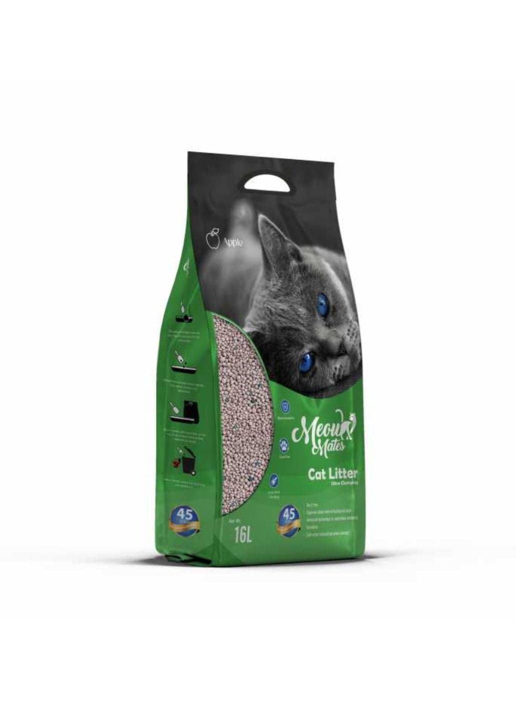 Meow Mates Bentonite Cat Litter - Apple Scent 16L/10kg