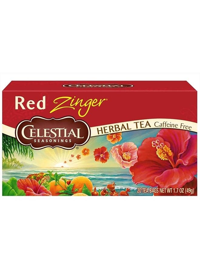 Tea Caffeine Free Herbal Tea, Red Zinger 20 ea ( Pack of 12)
