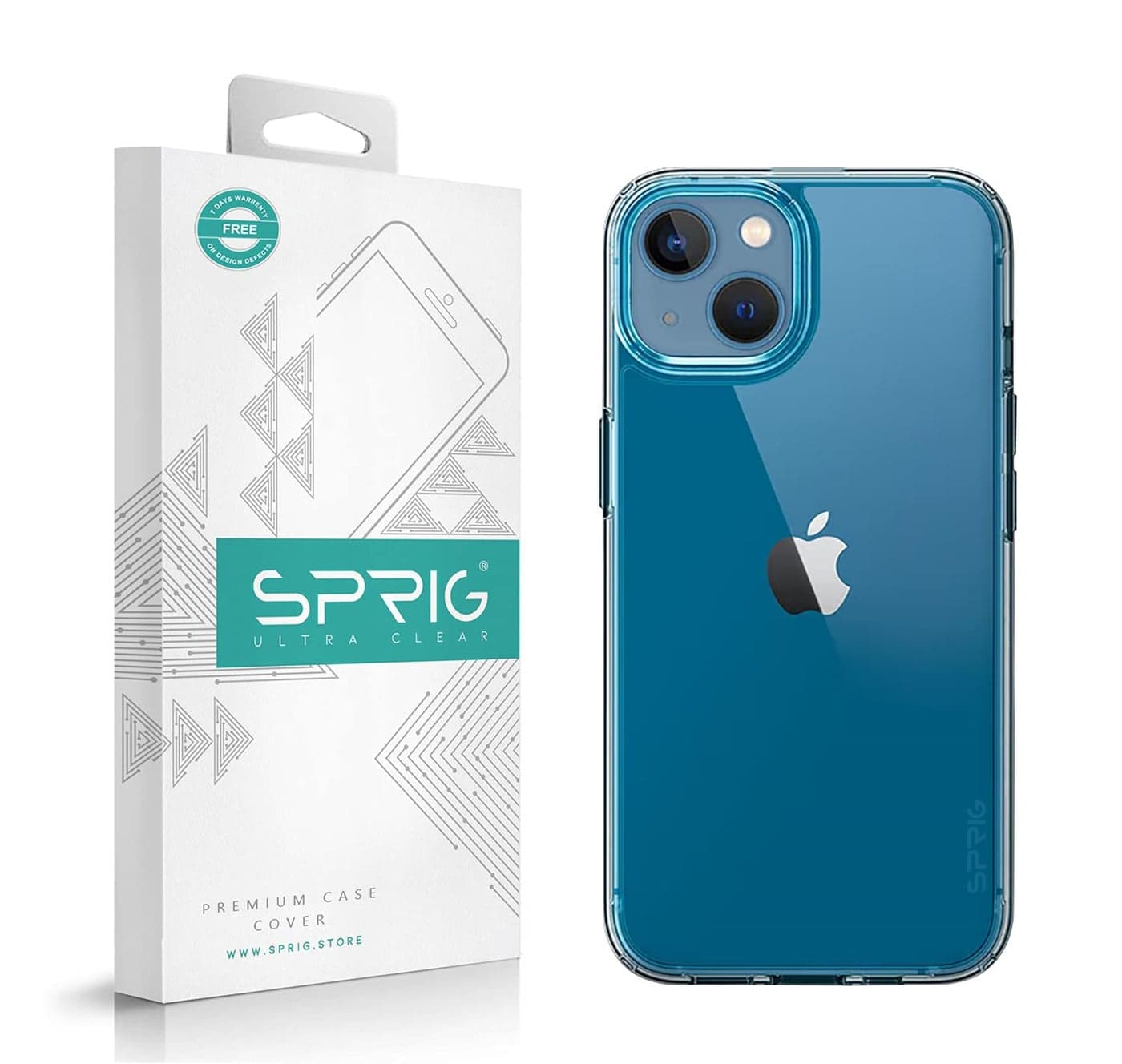 SPRIG Compatible with Apple iPhone 13 Armor Case with Clip Premium Back Case Bumper Cover with Camera Protection Drop Tested Shock Proof for Boys and Girls (Black)