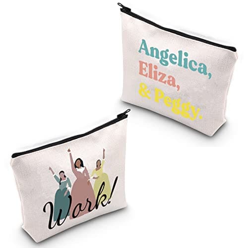 WCGXKO Musical Inspired Zipper Pouch Angelica, Eliza, & Peggy Handbag For Theatre Lover (Angelica, Eliza, & Peggy)