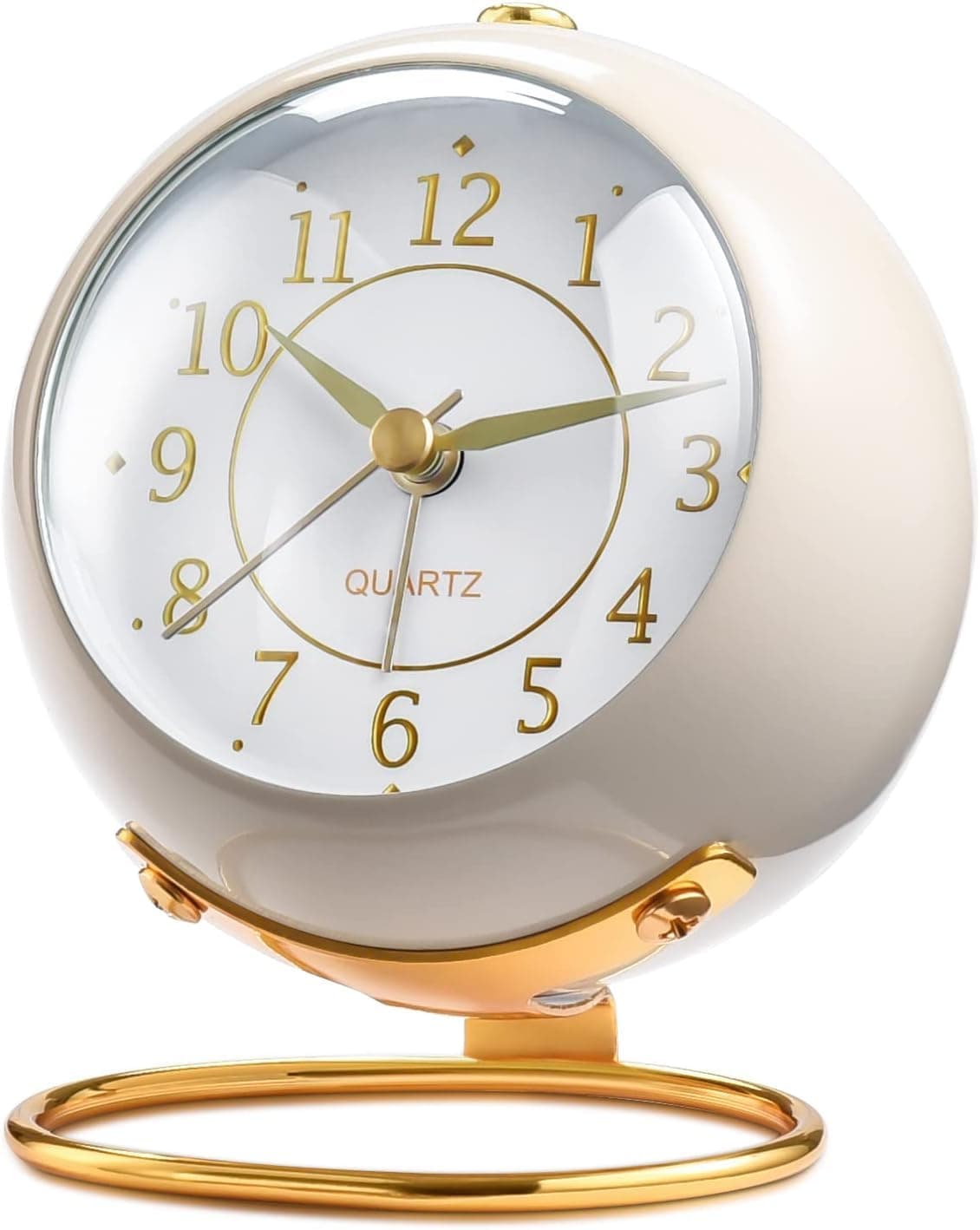 Small Table Clocks Classic Silent NonTicking Tabletop Kids Room Analog Alarm Clock Battery Operated Desk Clock with Backlight HD Glass for Bedroom Living Room Kitchen Indoor Decor A_8