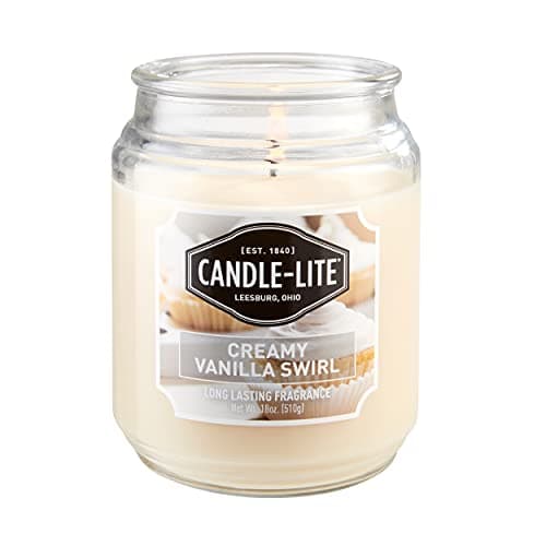 Candlelite Scented Candles Creamy Vanilla Swirl Fragrance One 18 oz SingleWick Aromatherapy Candle with 110 Hours of Burn Time OffWhite Color
