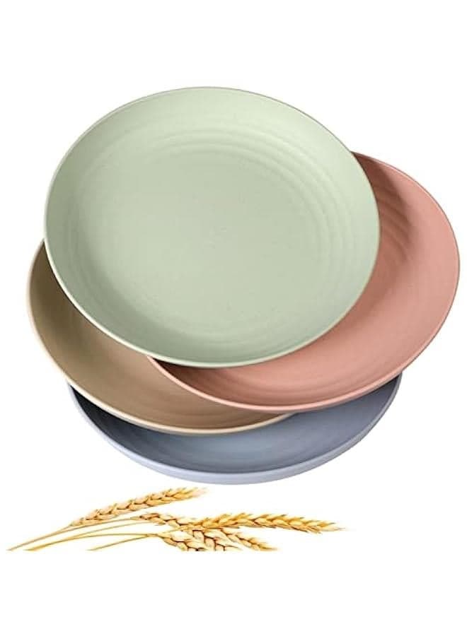 Wheat Straw Plates Lightweight Unbreakable Dinner Dishes Plates Set Dishwasher u0026 Microwave Safe (Extra Large 4 Pack 10')