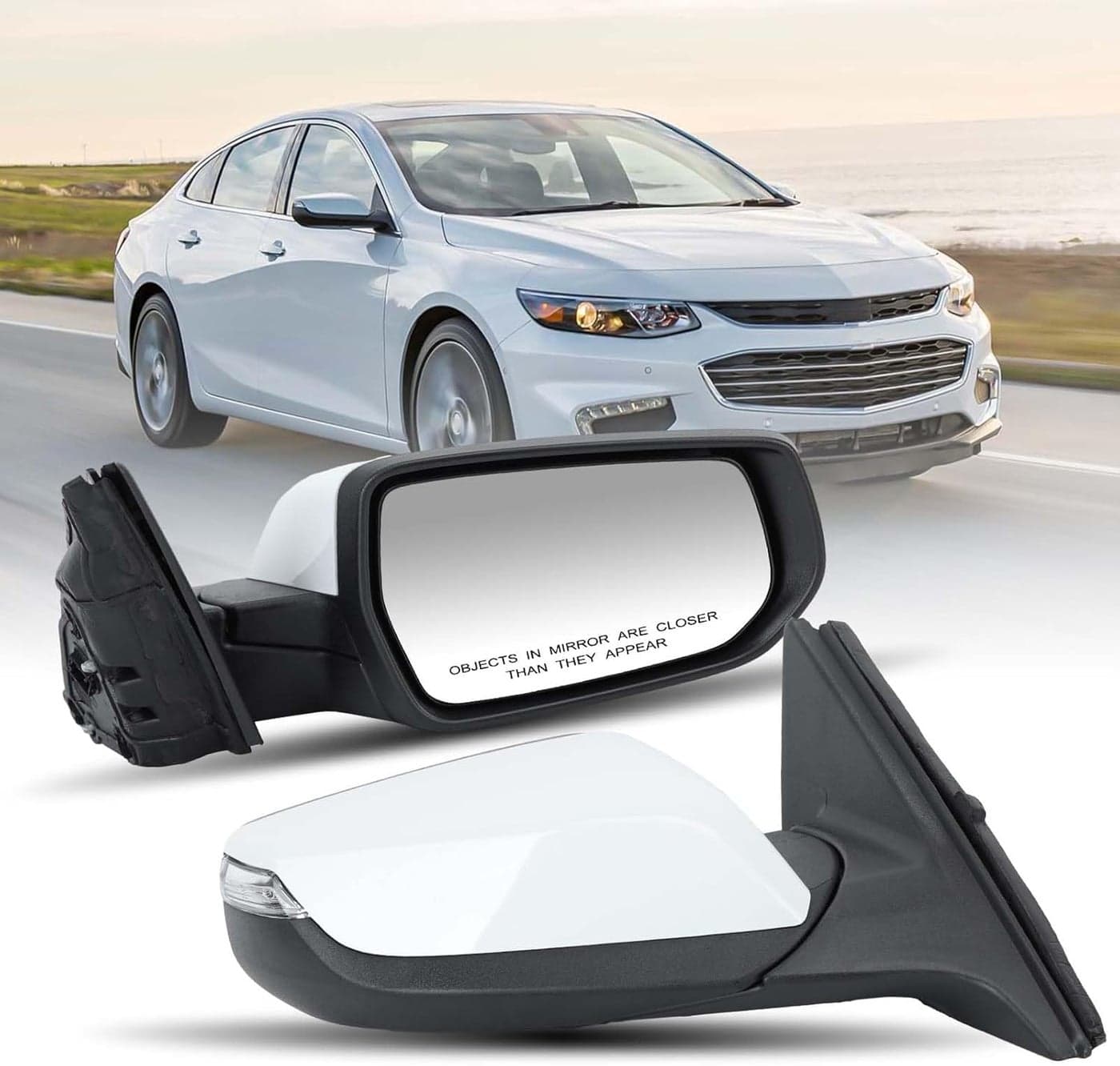 MOFOAP Passenger Side View Mirror for 2016-2022 Chevrolet Malibu LT Hybrid - Heated with Turn Signal
