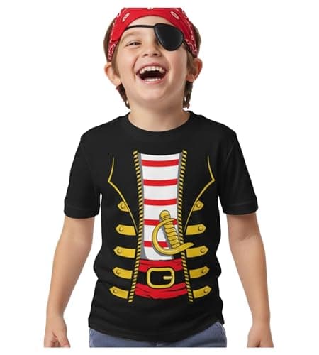 Tstars Youth Pirate Shirt - Kids Buccaneer Tee for Boys and Girls Halloween Themed Trick or Treat Outfit X-Small Black