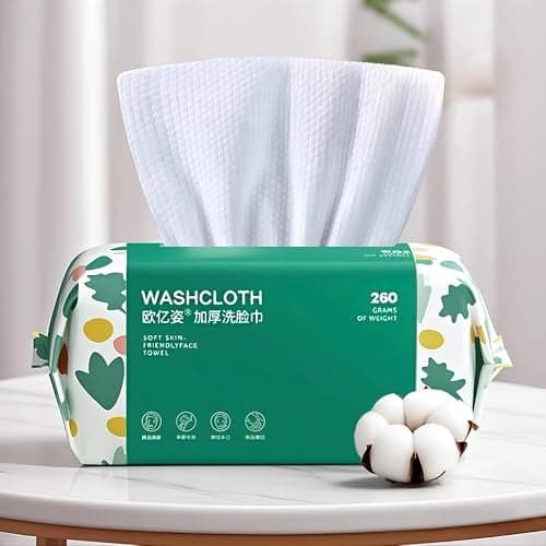 Soft Disposable Face Towel Cotton Facial Dry Wipes 100 Count Cotton Dry Wipes for Washing and DryingFacial Tissue for Cleansing Skincare Makeup Remover Large packing 1 PACK