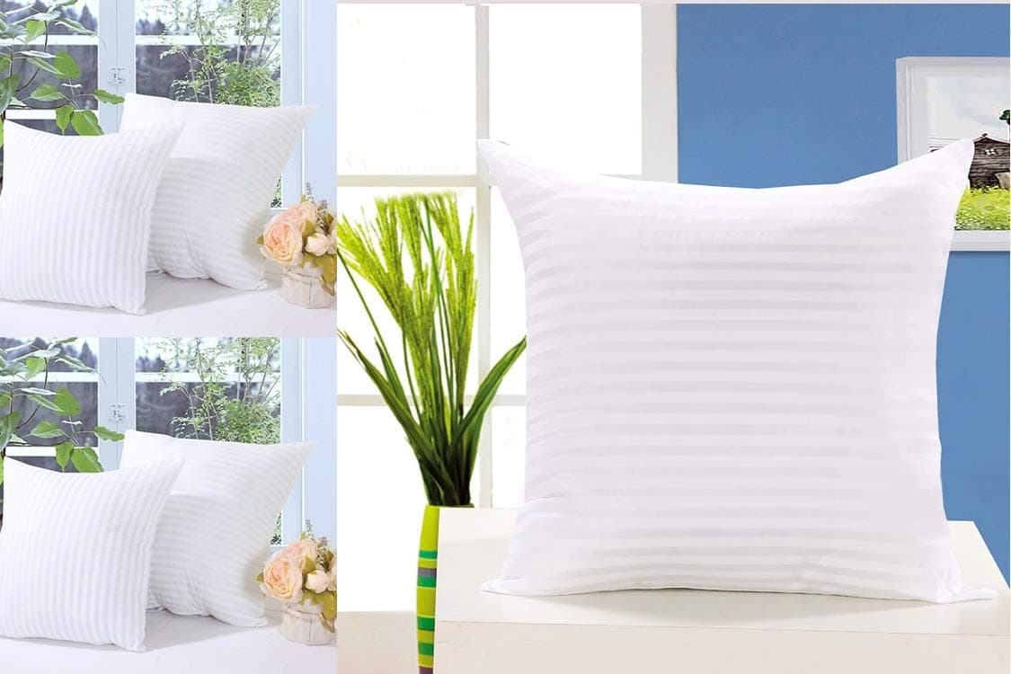 JDX Hotel Microfiber Cushion BD (24X24 Inches Set of 5, White)