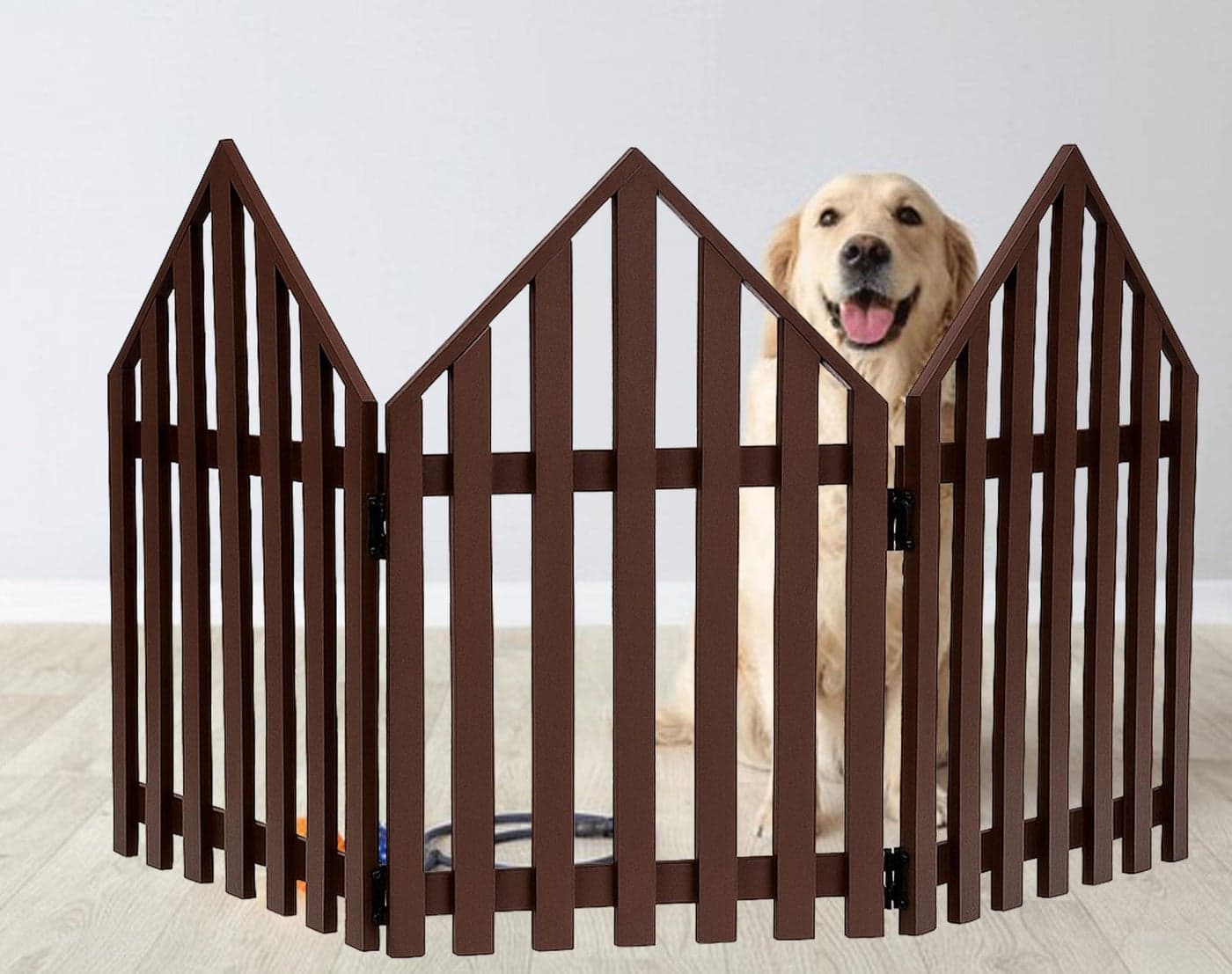 BELIEF WOOD Pet Barriier Portable Safety Gate | Indoor Barrier | Room Divider for Pets and Baby | Dog Fence Partition for Living Room Bedroom (3 Panel)