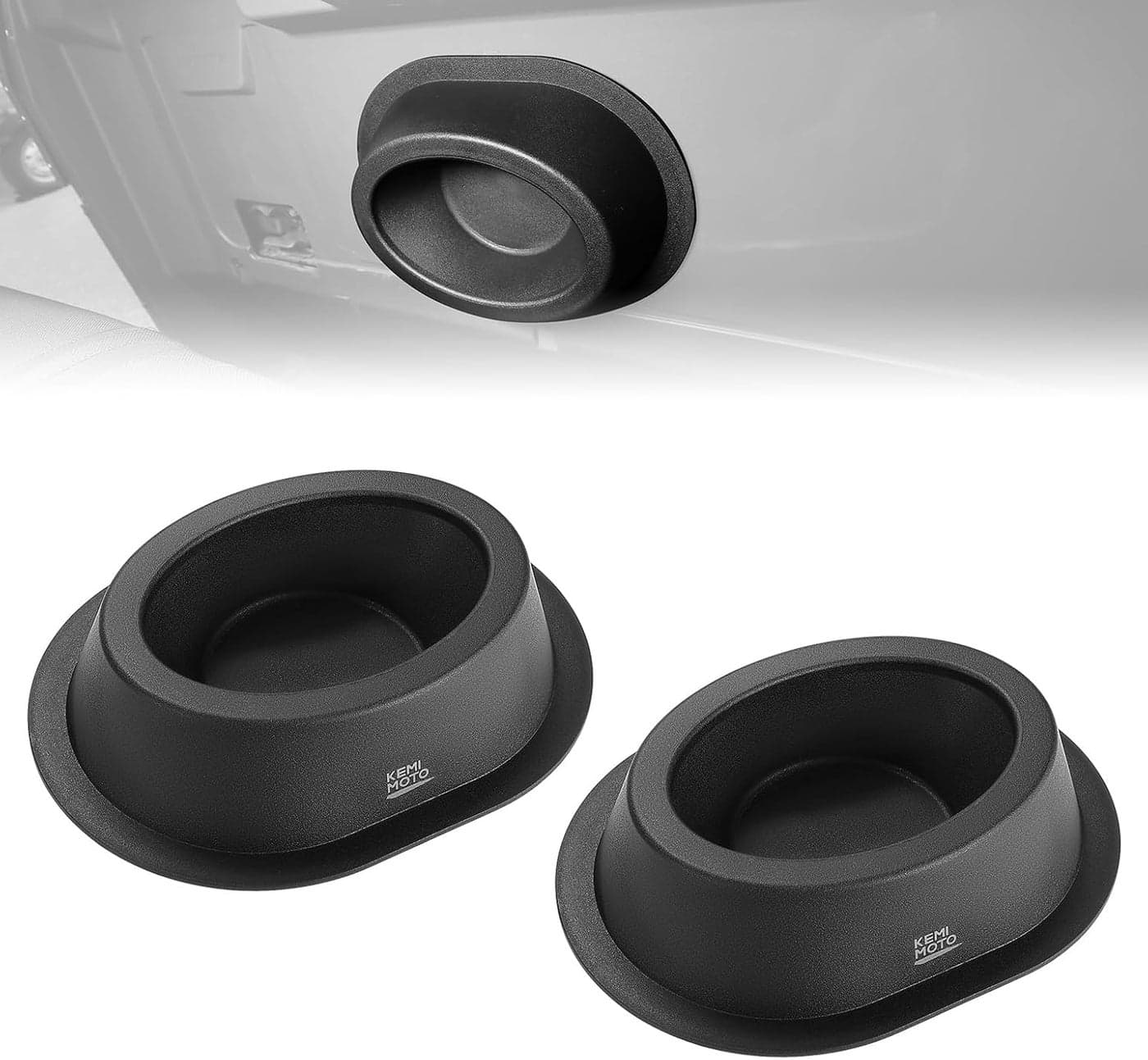 KEMIMOTO 6x9 Speaker Pods - Universal Angled Boxes Enclosures for UTV, RV, Car, Boat, Trailer (Black, 2pcs)
