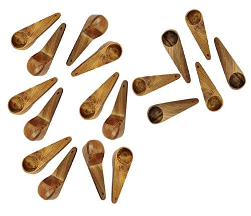 ARMAN SPOONS Masala Spoon Set of 18 for Small Containers Table Spoon Size 85 cm Long Teak Wood Handmade Wooden Spoon for Tea Coffee Sugar Condiments Spices 18
