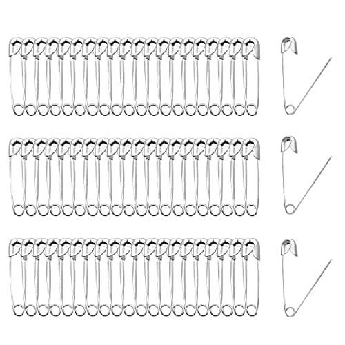Qjaiune 500 PCS 19mm Safety Pins Heavy Duty Quilting Pins Mini Size 00 Silver Metal for DIY Crafts Jewelry Making Baby Clothing