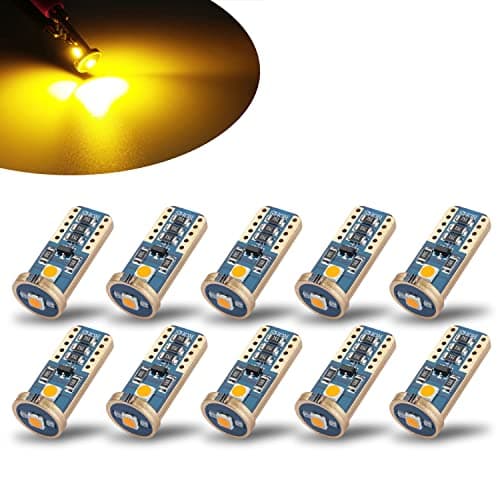 iBrightstar Extremely Bright Wedge T10 168 194 LED Bulbs for Car Interior Dome Map Door Courtesy License Plate Lights, Amber