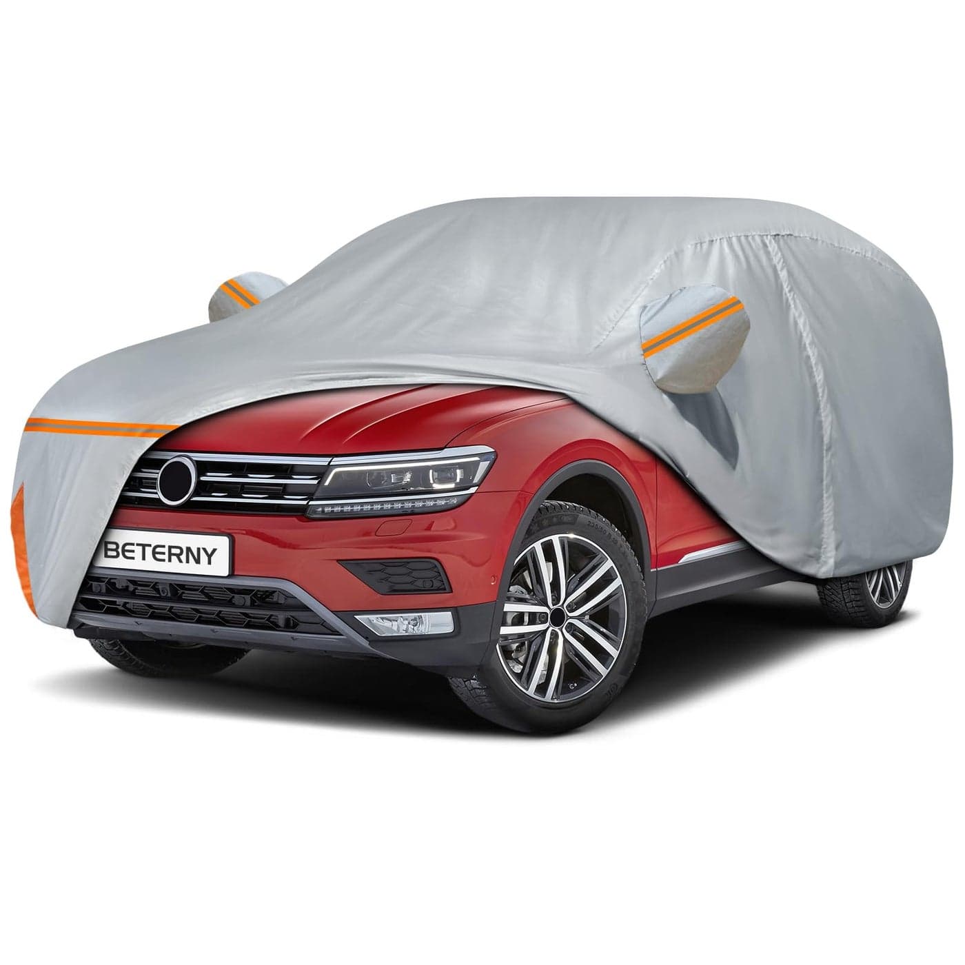 Car Cover for 20072025 VW Tiguan SWB Waterproof Customfit All Weather Sun Rain UV Dust Snow Protection Outdoor Tiguan Full Car Cover with Door Zipper and Cotton LiningGrey