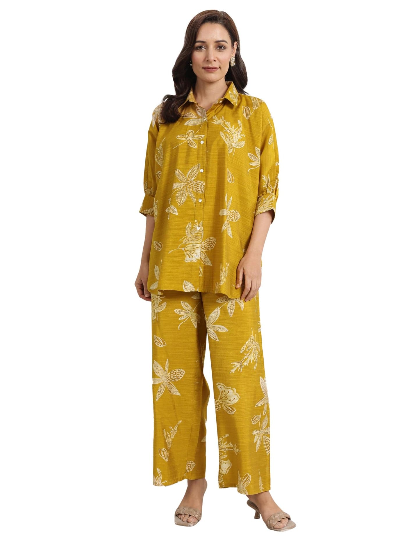 Libas Womens Printed Silk Blend Co-ord Set for Women