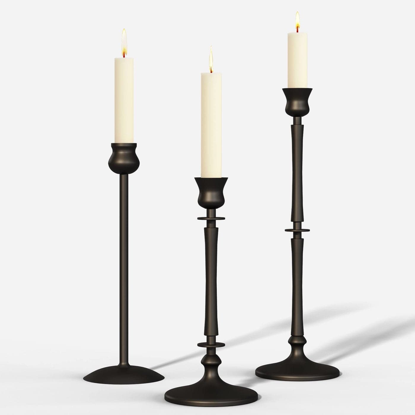 Matte Black Taper Candlestick Holders Set of 3 Metal Taper Candle Holders for Candlesticks Candlestick Holders for Taper Candles Decorative Candle Stick Holders for Taper Candles