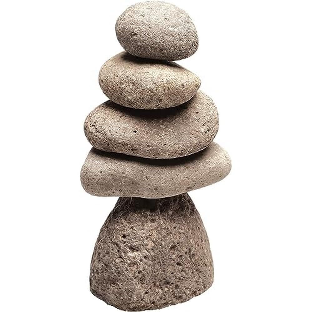 Ancient Graffiti Medium 5Stone Natural River Stone Cairn Multicolor 8in