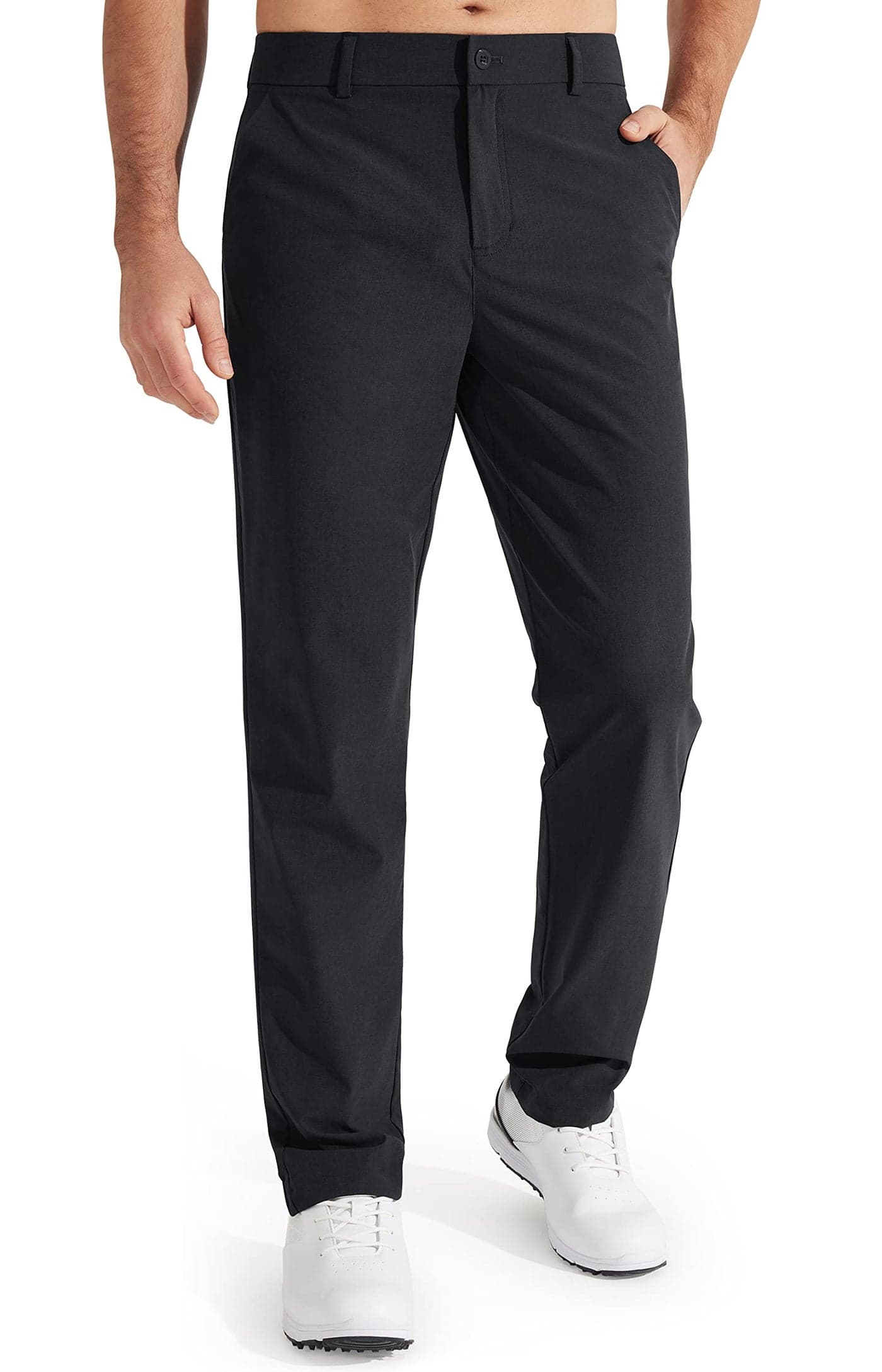 Libin Mens Golf Pants Stretch Work Dress Pants 30 Quick Dry Lightweight Business Casual Pants for Men Comfy Water Resistant with Pockets Black 36W x 30L