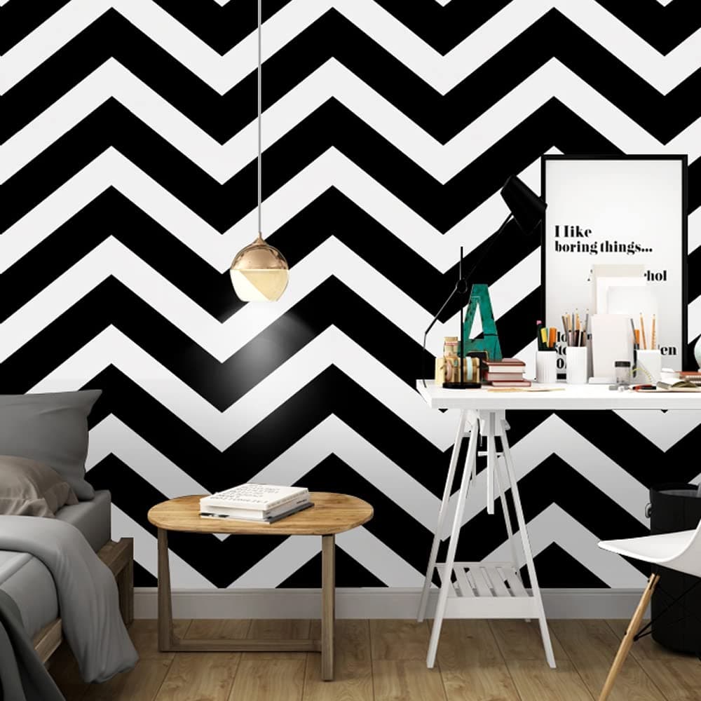 Cohoo Home Gray and White Wallpaper Peel and Stick Striped Contact Paper for Cabinets Gray and White Contact Paper Modern SelfAdhesive Removable Wallpaper Bedroom Bathroom Waterproof 197inL 18inW
