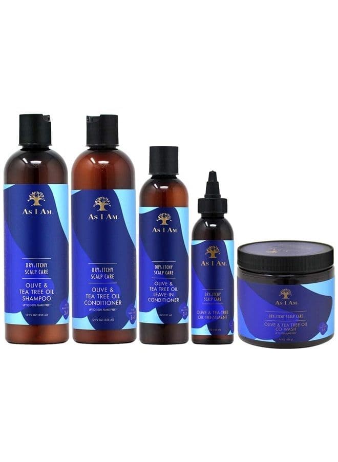 Dry & Itchy Scalp Care Olive & Tea Tree Oil Shampoo + Conditioner 12oz + Leave-In 8oz + Oil Treatment 4oz + CoWash 16oz