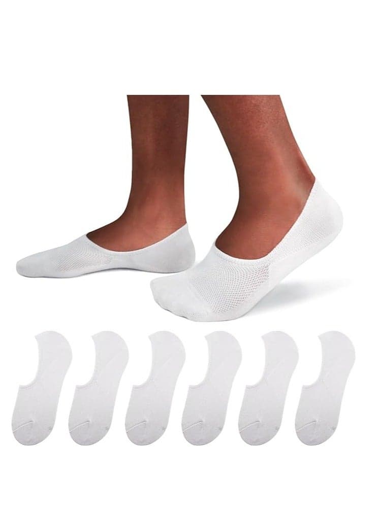 6 Pack No Show Socks Men Invisible Low Cut Socks Non Slip Short Socks Athletic Boat Socks Breathable Cotton Sock