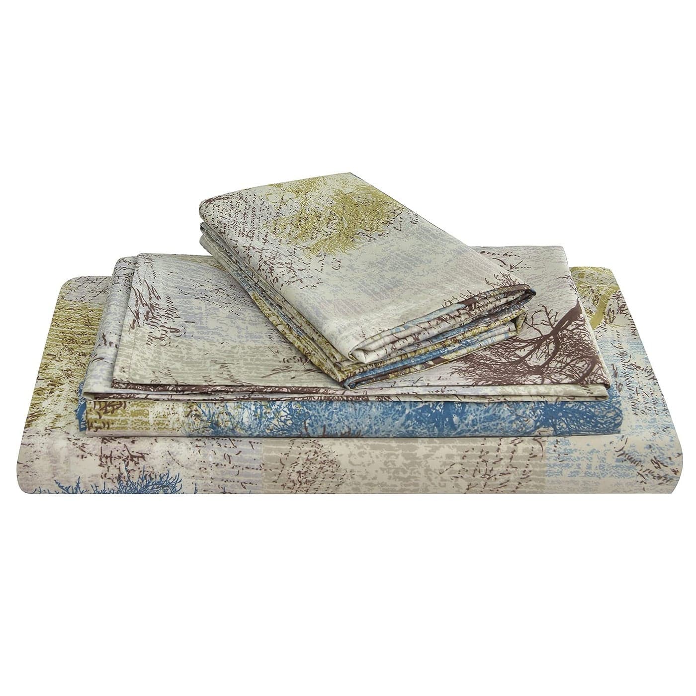 JSD Rustic Print Sheet Set King Size4 Piece Tree Pattern Soft Microfiber Bed Sheets Extra Deep Pocket