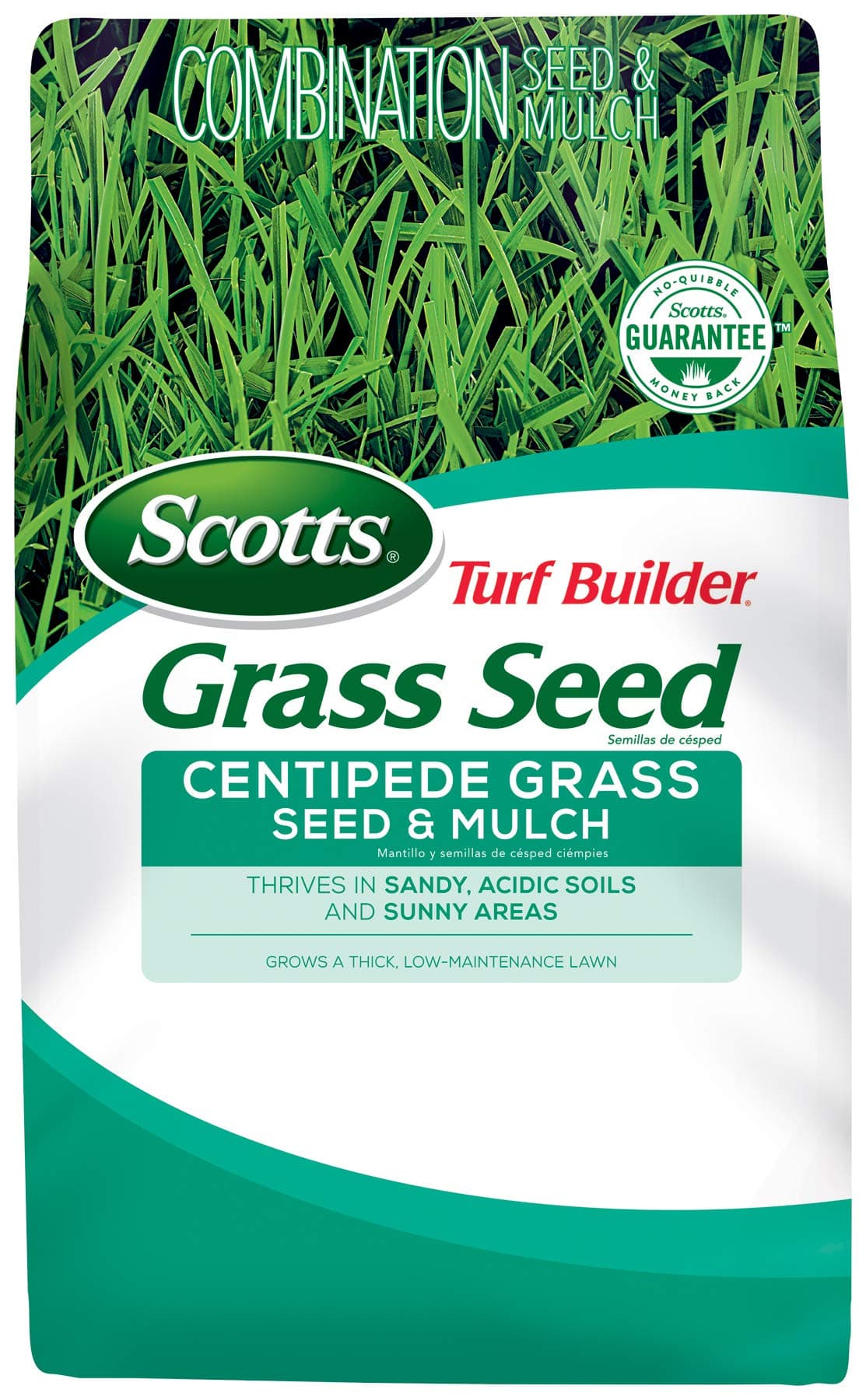 Scotts Turf Builder Centipede Grass Seed & Mulch, Grows a Thick, Low-Maintenance Lawn, 5 lbs.
