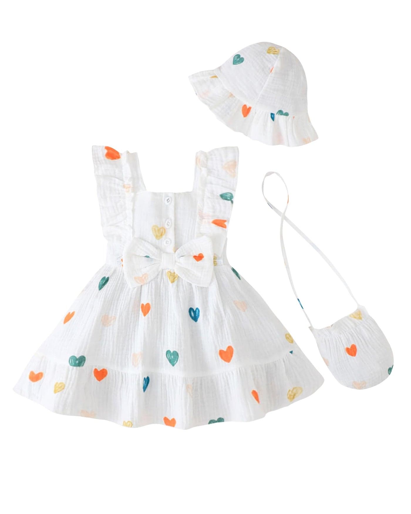 Renotemy Baby Girl Dresses 12-18 Months White Infant Boho Summer Outfit Sleeveless Cotton Linen Casual Sundress 1 Year Old Girl Clothes Princess Birthday Party Vintage Beach Dress