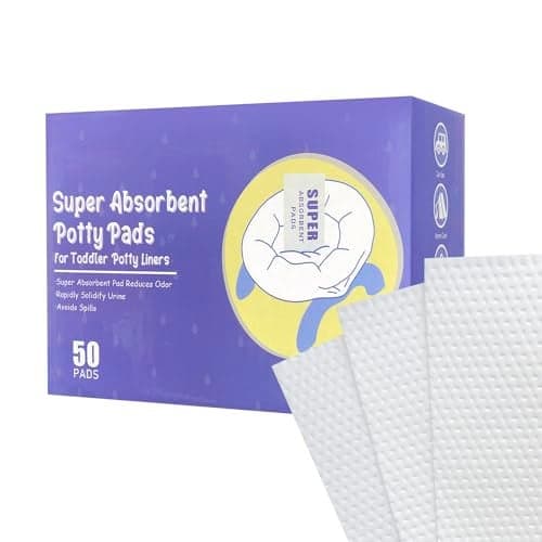CUXFLS Disposable Potty Absorbent Pads for Kids Travel,Toilet Refill Pouch for Toddler Toilets Portable Fast-Acting Absorbent Fit All Baby Travel Potty Bags - 50 Pads