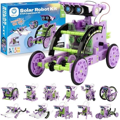 Sillbird Solar Building Robot Kit STEM Gift for Boys Aged 814 12in1 DIY Science Educational Toys for Kids Birthday Solar Powered Robotic Set with 190 Pieces