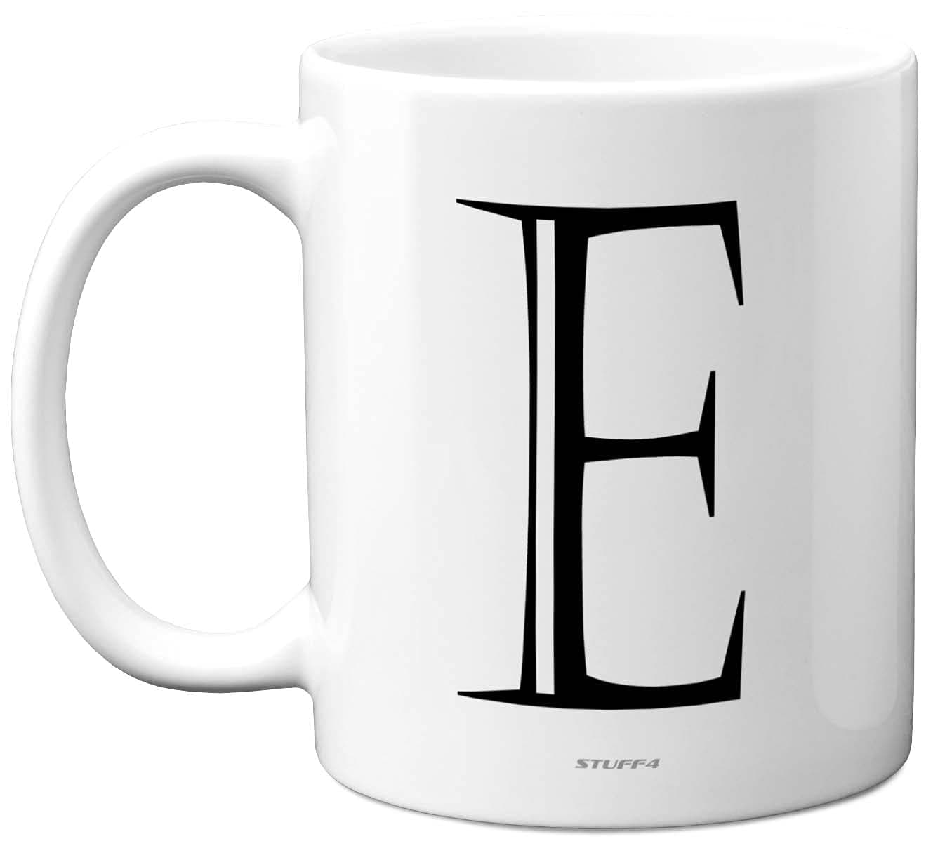 Stuff4 Personalised Alphabet Initial Mug Letter E Mug Gifts for Him Her Fathers Day Mothers Day Birthday Gift 11oz Ceramic Dishwasher Safe Anniversary Valentines Christmas Retirement