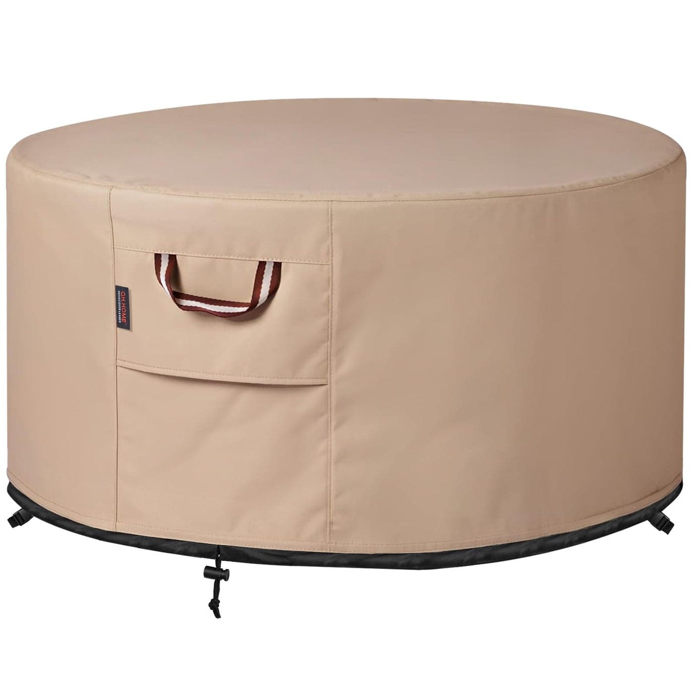 QHHOME Fire Pit Cover Round4548 Inch Heavy Duty 900D Strong TearResistant and UV Resistant and Waterproof and Fading Resistant Material Polyester Firepit Covers Round for Outdoor Fire PitWheat