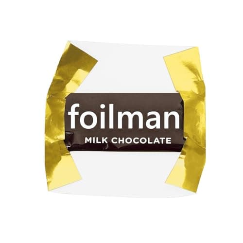 Foil Wrapper - Pack of 100 Candy Bar Wrappers with Thick Paper Backing - Folds and Wraps Well - Best for Wrapping 1.55Oz Candies/Chocolate Bars/Gifts - Size 6" X 7.5" (Gold)
